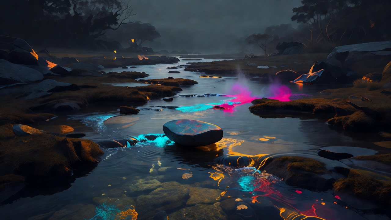 A single stepping stone placed to make the easy path also the right one across a stream