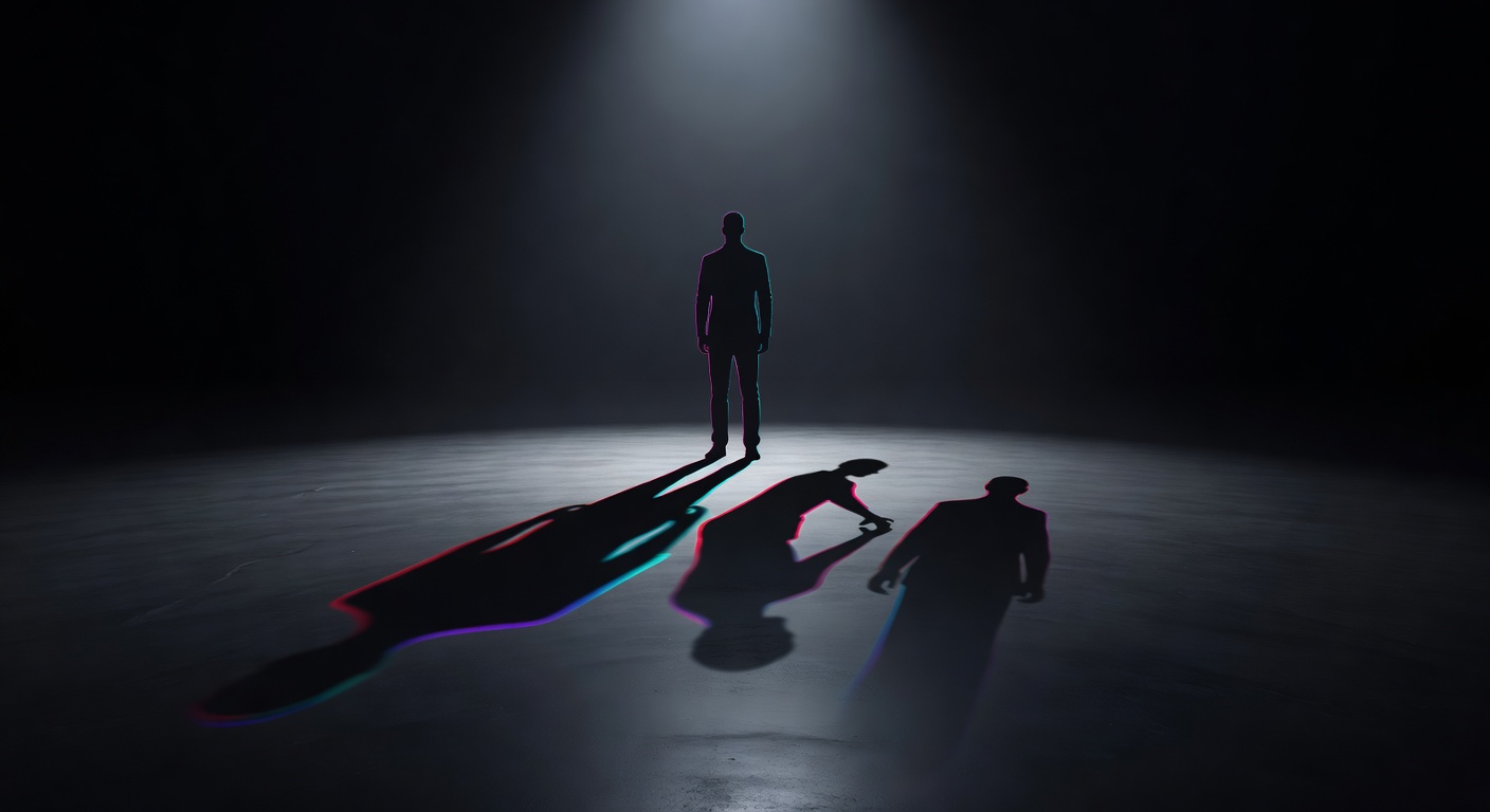 Three overlapping shadows cast by a single figure, each shadow representing a different pattern of personality