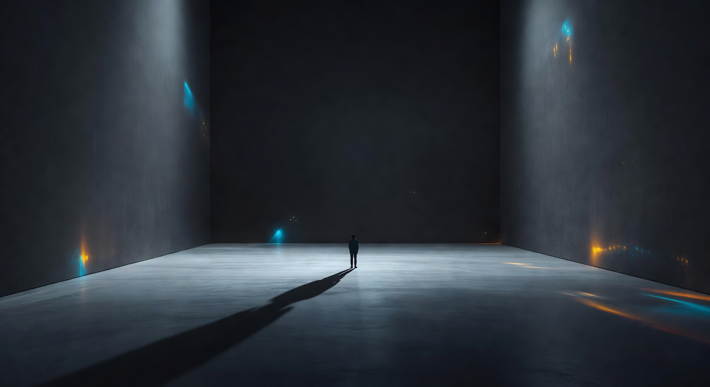 A figure sitting alone in a clean, well-lit room with no one looking in their direction