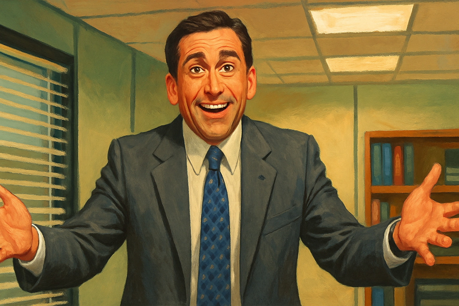 Illustrated portrait of Michael Scott