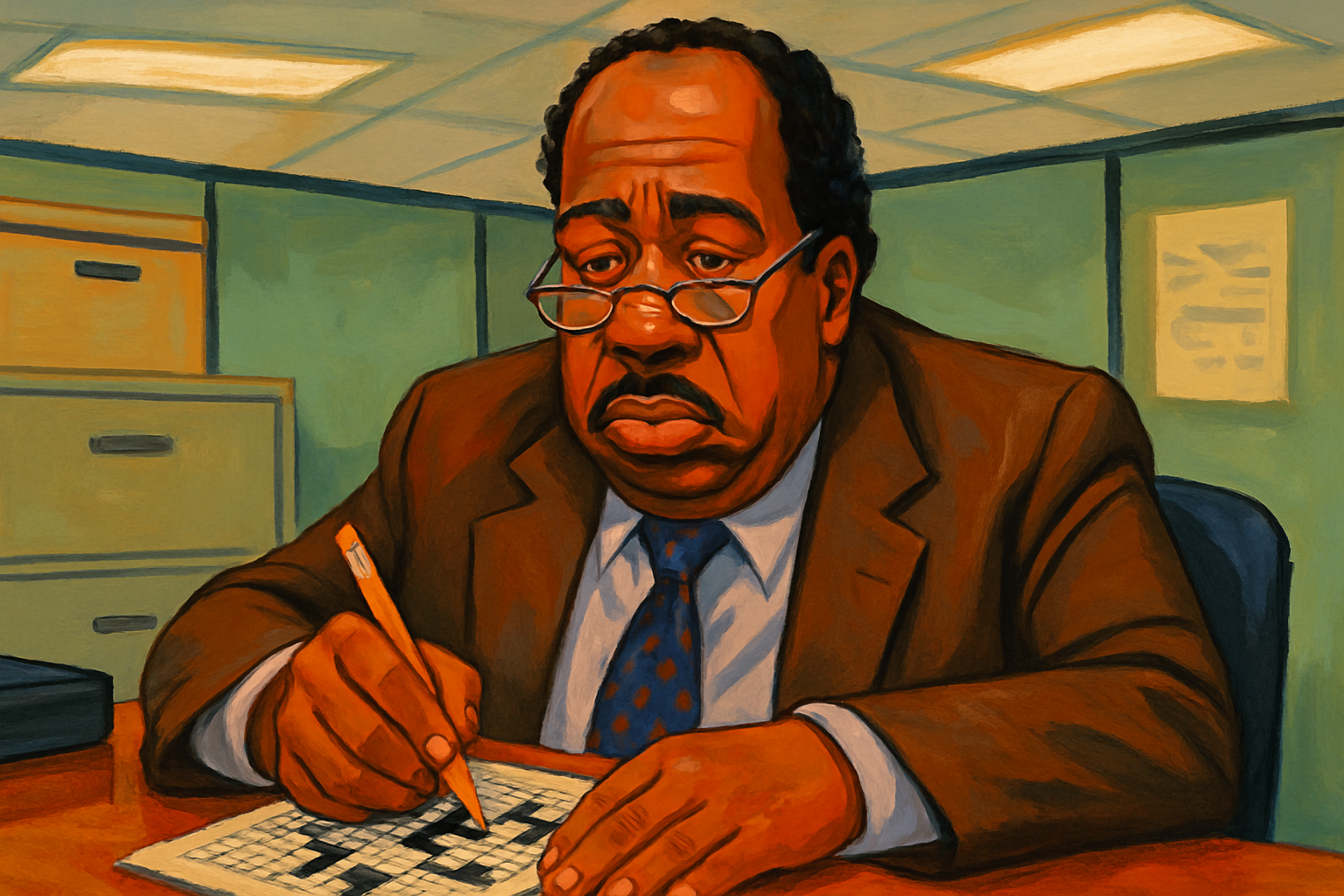 Illustrated portrait of Stanley Hudson