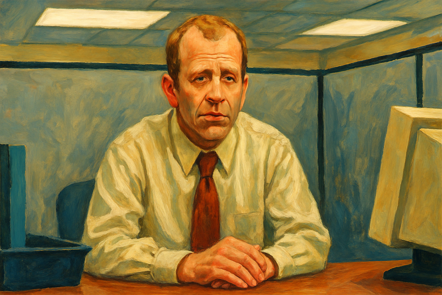 Illustrated portrait of Toby Flenderson