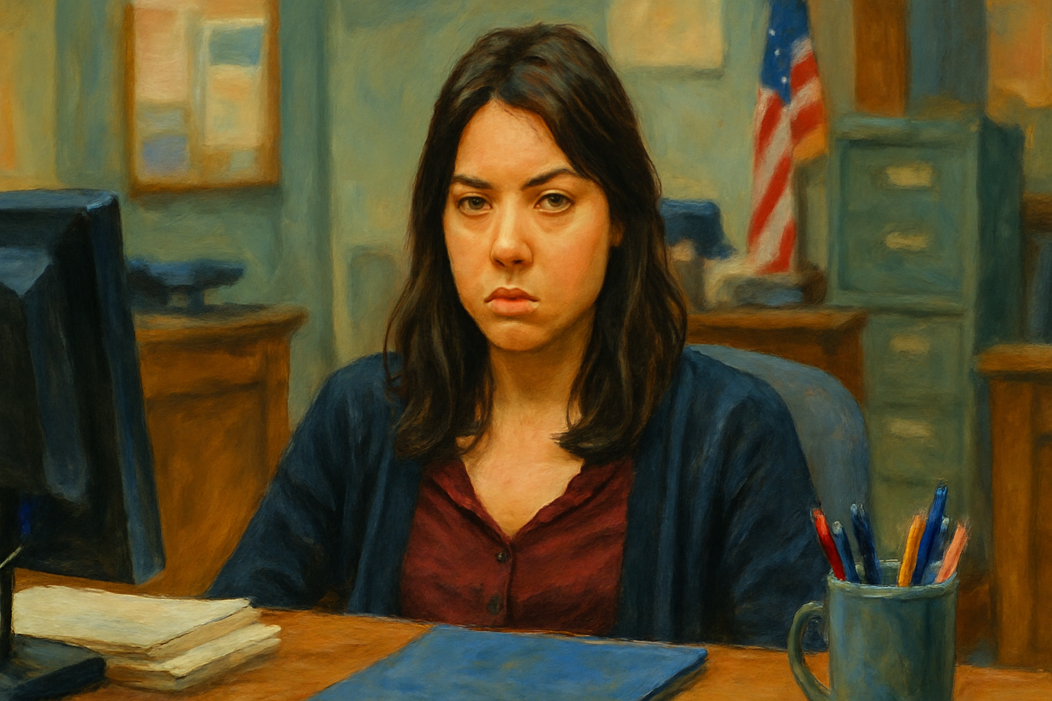 Illustrated portrait of April Ludgate