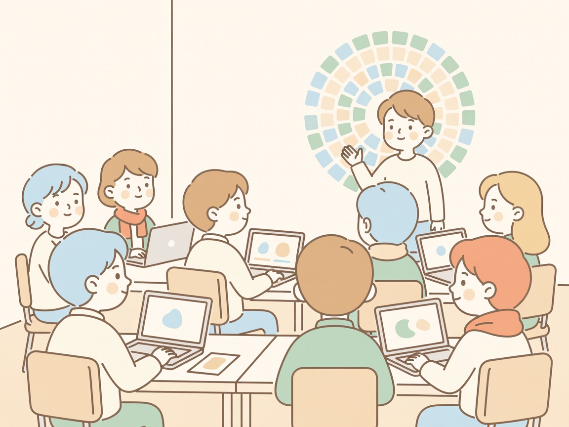 A psychology class of students with laptops open